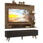 Centro de Entretenimiento para TV Reims Mesa y Panel Hasta 60 Pulgadas Marrón/Negro