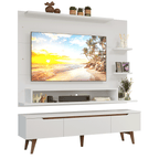 Centro de Entretenimiento para TV Reims Mesa y Panel Hasta 60 Pulgadas Blanco