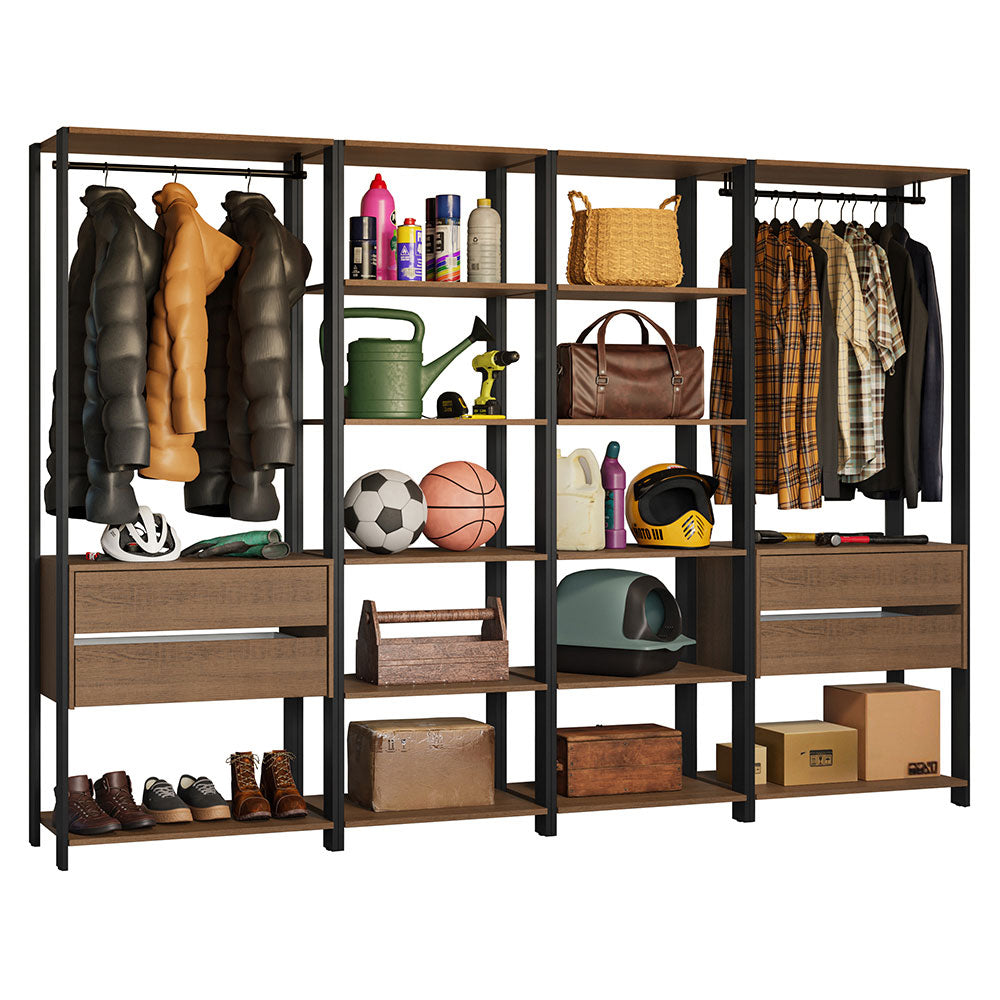 Armario Estante Organizador Multiuso 258 cm Marrón/Negro Madesa