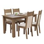 Juego de Comedor Cali con 4 Sillas Marrón/Crema