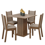 Juego de Comedor Alana con 4 Sillas Marrón/Crema/Beige