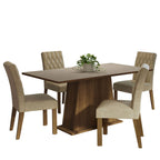 Juego de Comedor Ashley con 4 Sillas Marrón/Crema/Imperial