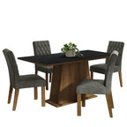 Juego de Comedor Ashley con 4 Sillas Marrón/Negro/Plateado