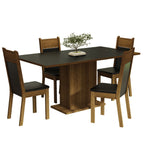 Juego de Comedor Elisa con 4 Sillas Negro/Marrón
