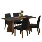 Juego de Comedor April con 4 Sillas Marrón/Negro/Oxford