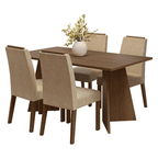 Juego de Comedor Évora con 4 Sillas Marrón/Imperial