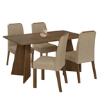 Juego de Comedor Tulum con 4 Sillas Marrón/Imperial