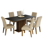 Juego de Comedor Hanna con 6 Sillas Marrón/Negro/Imperial