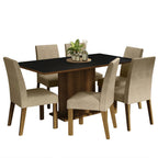 Juego de Comedor Renata con 6 Sillas Marrón/Negro/Imperial