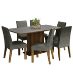 Juego de Comedor Renata con 6 Sillas Marrón/Gris/Plateado