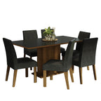 Juego de Comedor Renata con 6 Sillas Oxford Marrón/Negro/Oxford