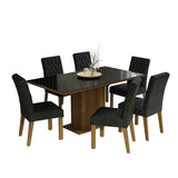 Juego de Comedor Geórgia 6 Sillas Oxfor- Tablero de Madera y Cristal