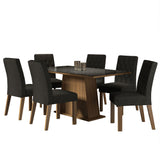 Juego de Comedor Stéfani 6 Sillas Oxford - Tablero de Madera y Cristal