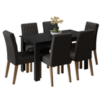 Juego de Comedor Madesa Allegro con 6 Sillas Marrón/Negro/Oxford