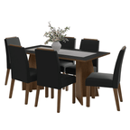 Juego de Comedor Soho con 6 Sillas Marrón/Negro/Oxford