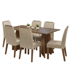 Juego de Comedor Leon con 6 Sillas Marrón/Imperial