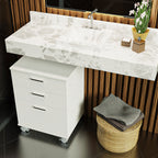 Cajonera para Baño 48 cm con 3 Cajones y Ruedas Blanco Madesa