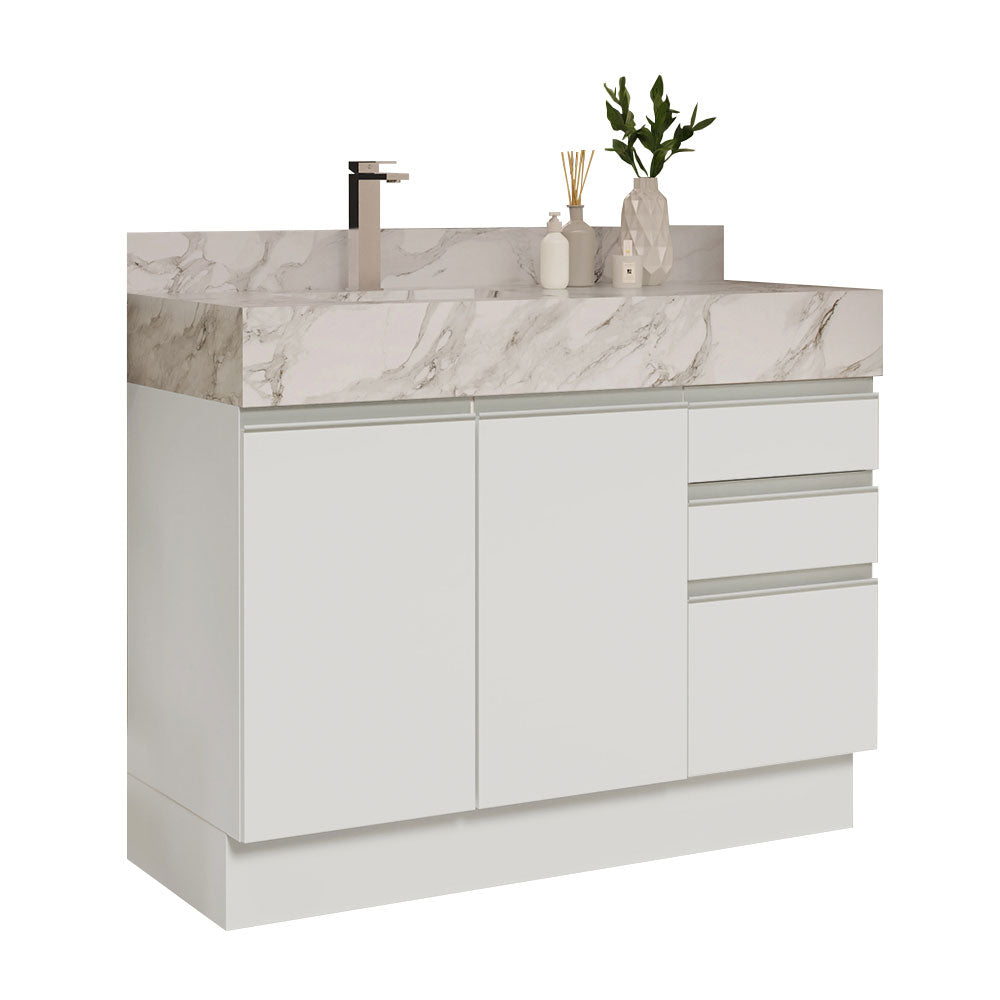 Mueble para Baños 120 cm 2 Puertas 3 Cajones Blanco Madesa