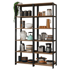 Armario Estante Organizador Multiuso Madesa con 10 Niveles 118 cm Marrón/Negro