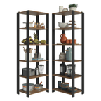 Armario Estante Organizador Multiuso de Esquina Madesa con 10 Niveles 118 cm Marrón/Negro