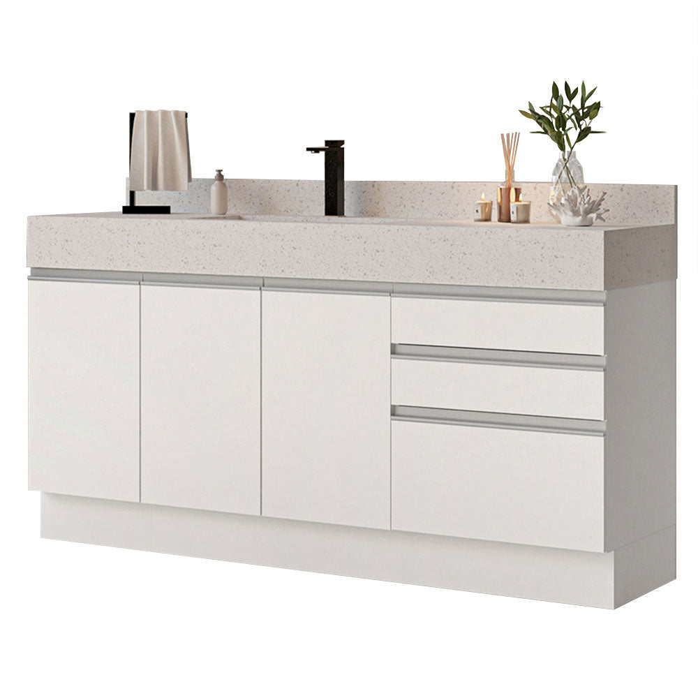 Kit 3 Muebles para Baño 180 cm 3 Puertas 3 Cajones con Encimeras