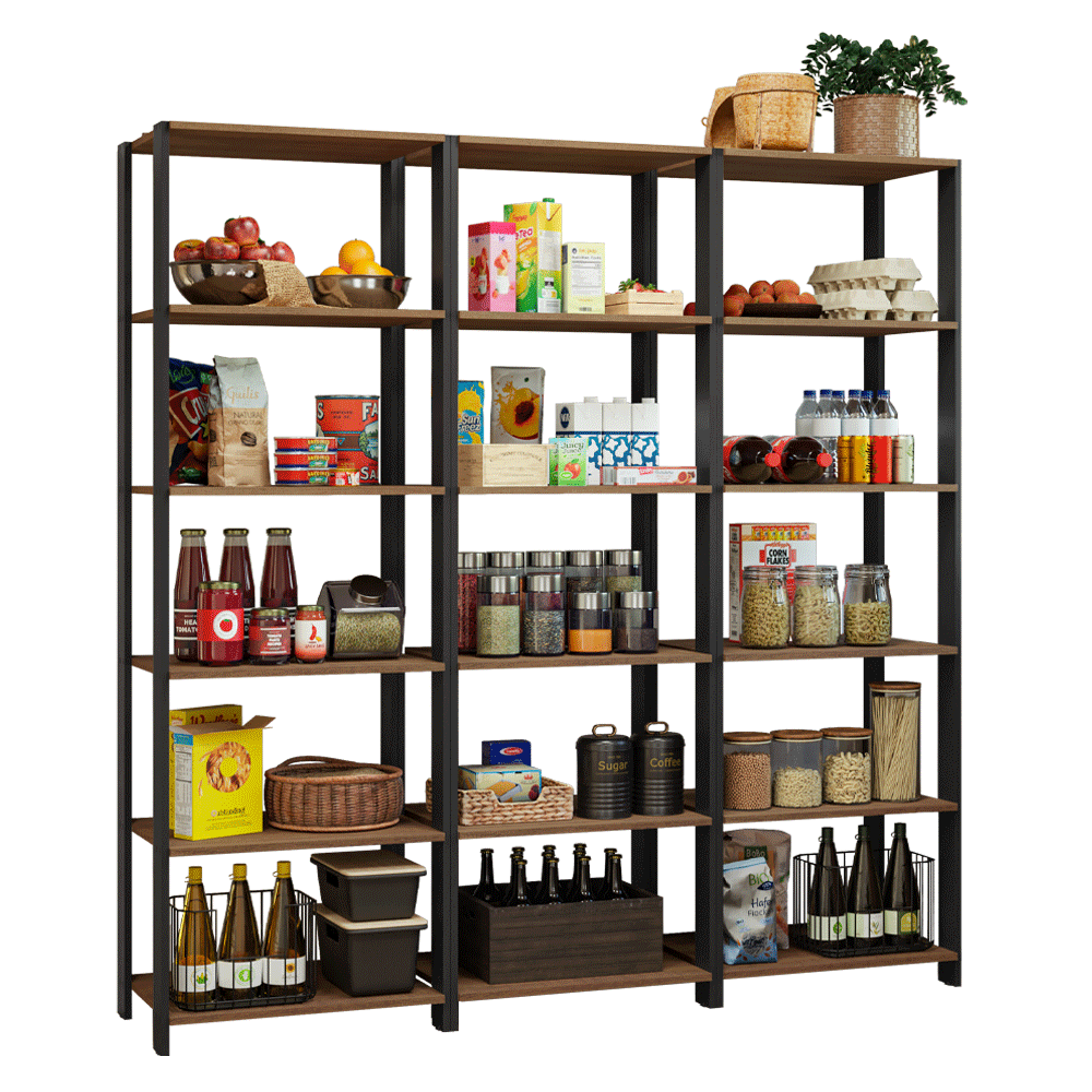 Estante Organizador Multiuso Madesa de 15 Repisas 177 cm Marrón/Negro