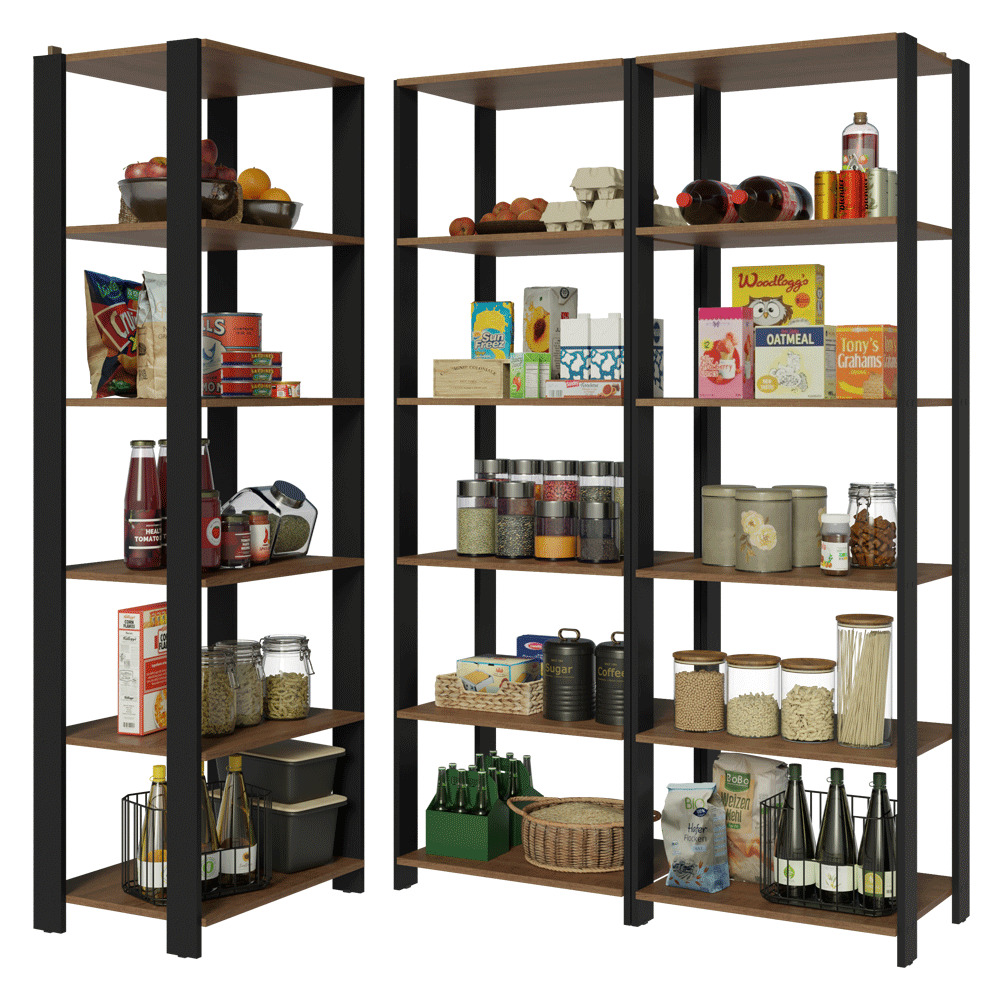 Estante Organizador Multiuso Madesa de 15 Repisas 177 cm Marrón/Negro