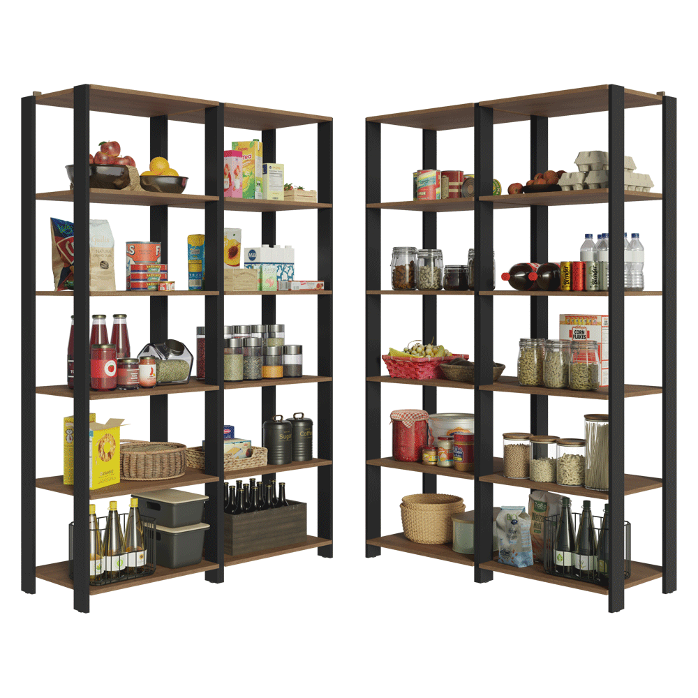 Estante Organizador Multiuso Madesa de 20 Repisas 236 cm Marrón/Negro