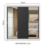 Closet Nobre 3 Puertas Corredizas 2 Espejos