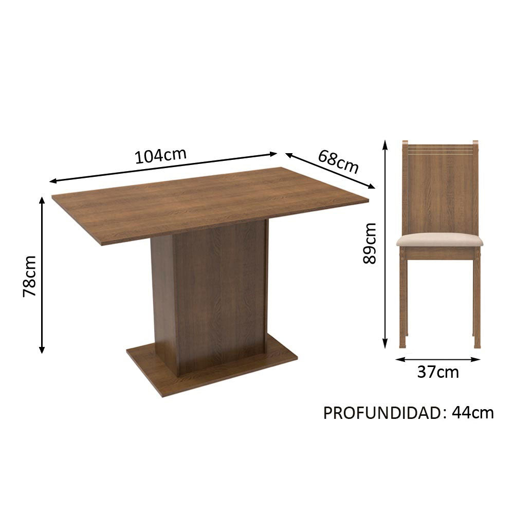 Juego de Comedor Lexy con 4 Sillas