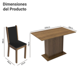 Juego de Comedor Talita con 4 Sillas