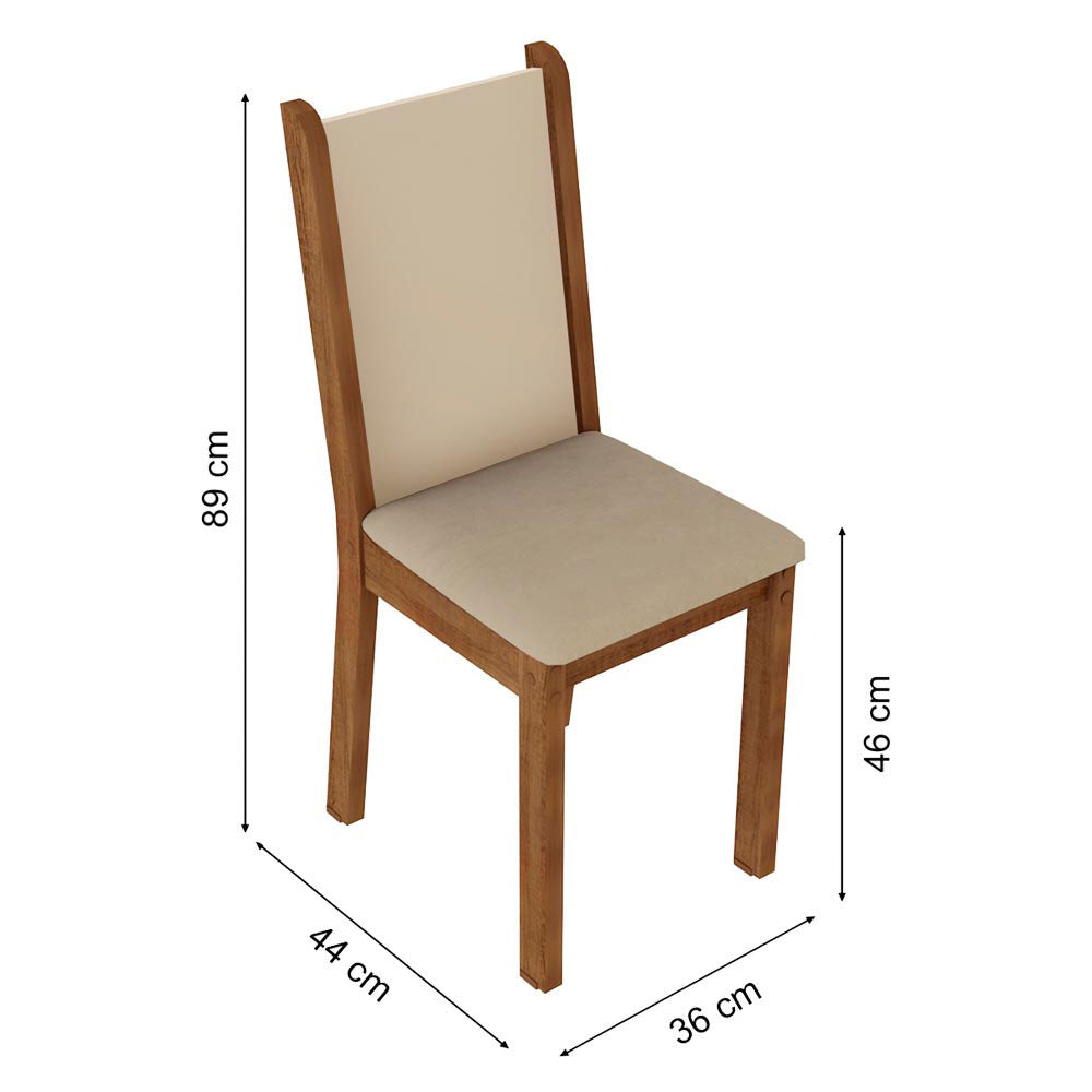 Juego de Comedor Moscou Plus 4 Sillas - Tablero de Madera y Cristal