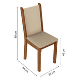 Juego de Comedor Moscou Plus 4 Sillas - Tablero de Madera y Cristal