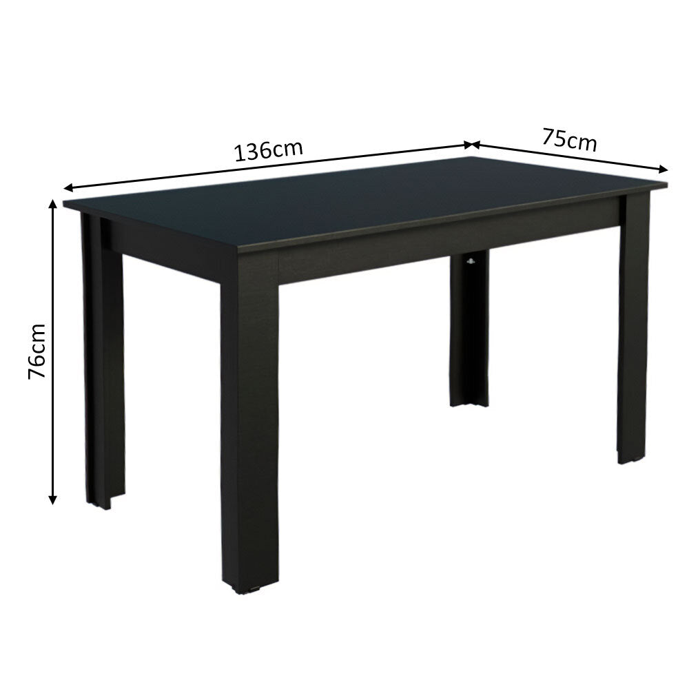 Mesa de Comedor Rectangular 6 Puestos Negro