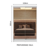 Closet Luke 2 Puertas Corredizas con Espejos