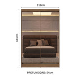 Closet Luke 2 Puertas Corredizas con Espejos