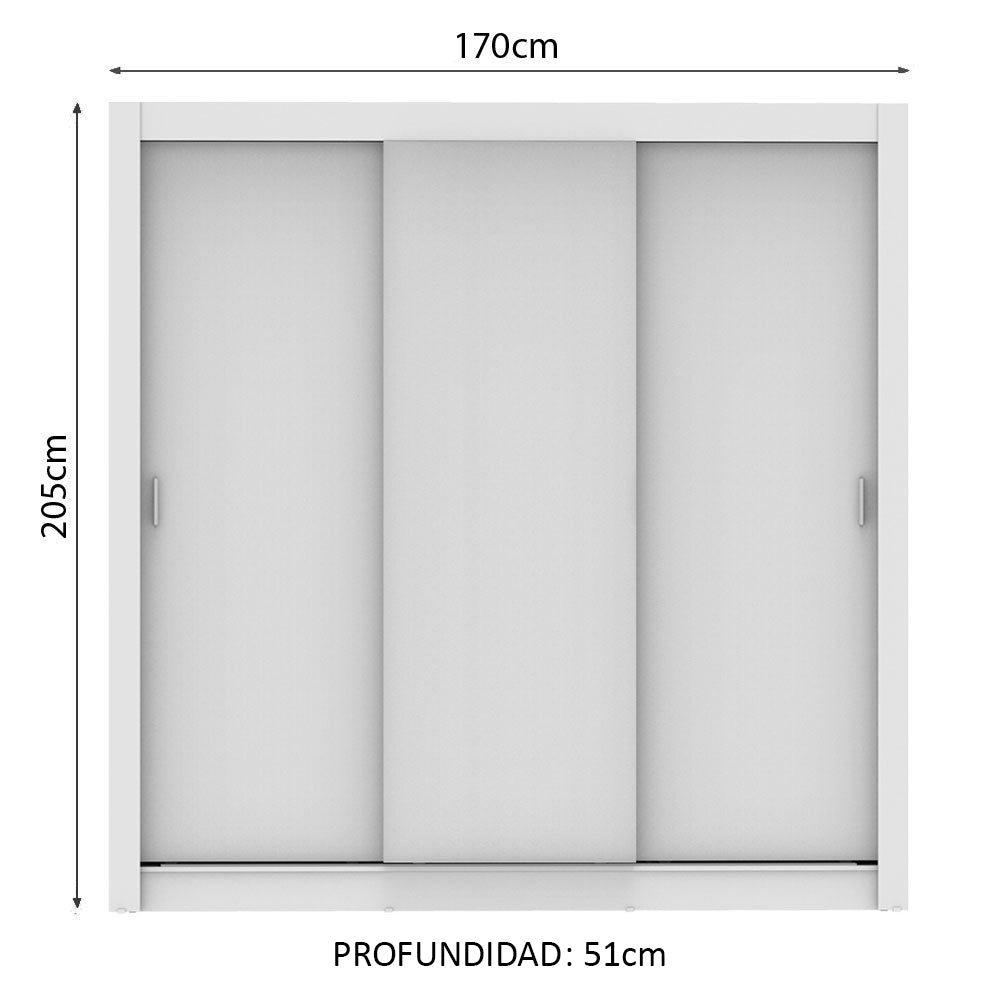 Closet Monaco 3 Puertas Corredizas