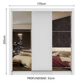 Closet Monaco 3 Puertas Corredizas 2 Espejos