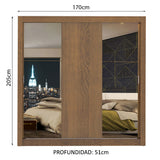 Closet Monaco 3 Puertas Corredizas 2 Espejos