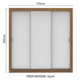 Closet Monaco 3 Puertas Corredizas