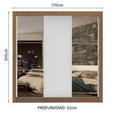 Closet Monaco 3 Puertas Corredizas 2 Espejos