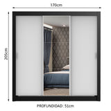 Closet Monaco 3 Puertas Corredizas 1 Espejo