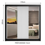 Closet Monaco 3 Puertas Corredizas 2 Espejos