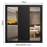 Closet Monaco 3 Puertas Corredizas 2 Espejos