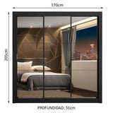 Closet Monaco 3 Puertas Corredizas con Espejos