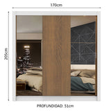 Closet Monaco 3 Puertas Corredizas 2 Espejos