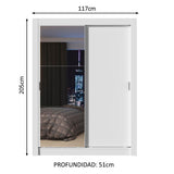 Closet Denver 2 Puertas Corredizas 1 Espejo