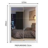 Closet Denver 2 Puertas Corredizas con Espejos