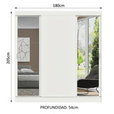 Closet Reno 3 Puertas Corredizas 2 Espejos