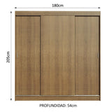 Closet Reno 3 Puertas Corredizas 4 Cajones